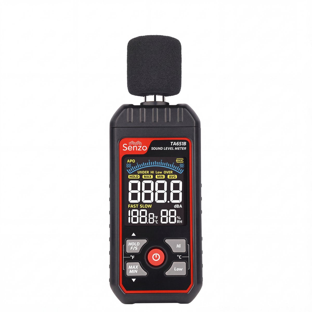 Senzo Decibelmeter - dB Meter - Geluidsmeter - Vochtigheidsmeter - 30 tot 130 dB - Incl. Batterijen