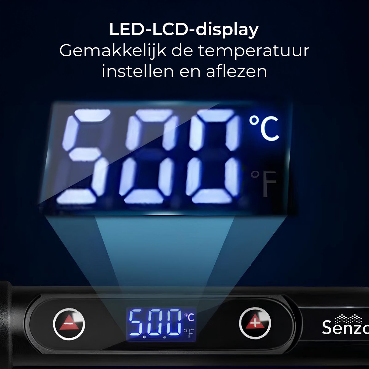Senzo Soldeerbout - Houtbrander - Inclusief Soldeertin - Desoldeerpomp - 80W - Max. 520°C