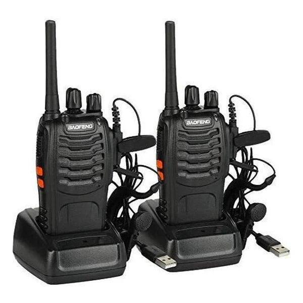 Baofeng 88E Portofoon - 6 Stuks Walkie Talkie - Oplaadstation - Communicatiemiddel - Met Oortjes - 0,5W - 2,5km Bereik - 446 Mhz - Zaklamp functie