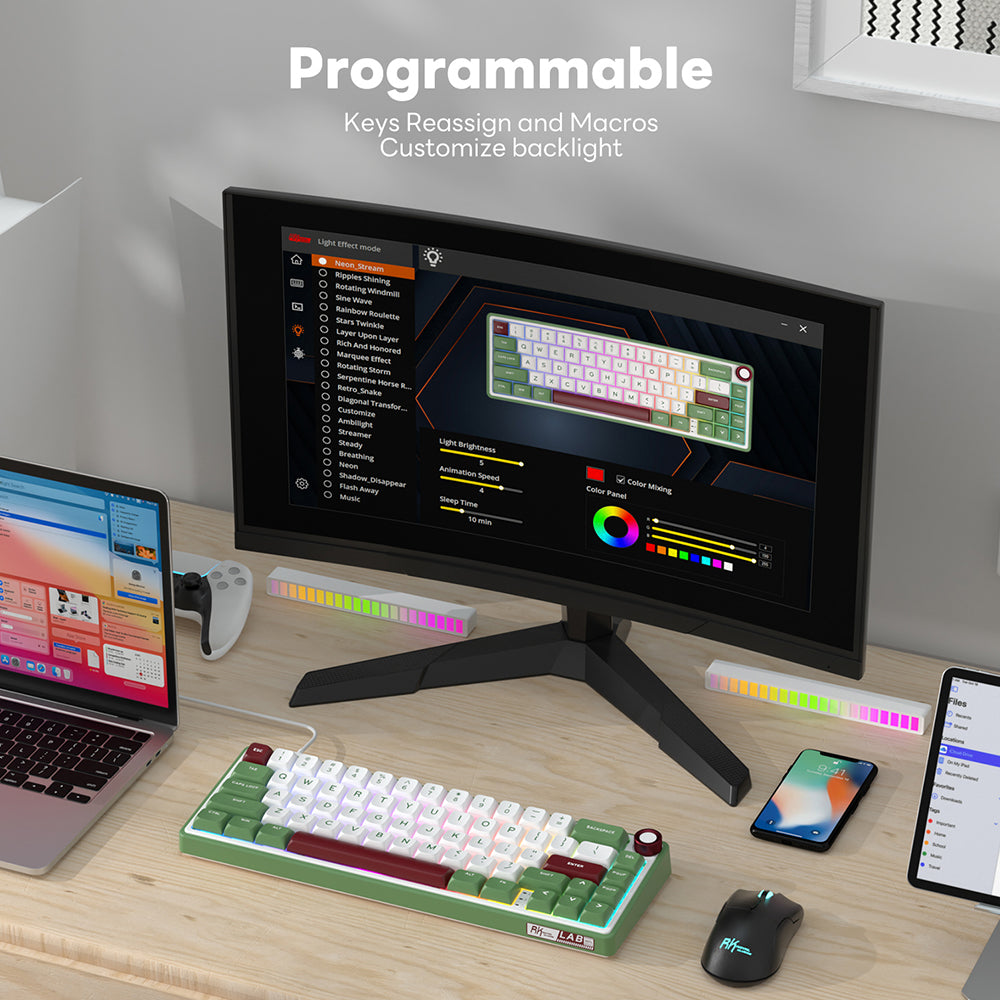 Royal Kludge RKR65 - Mechanisch RGB Gaming Toetsenbord - Inclusief Stofkap