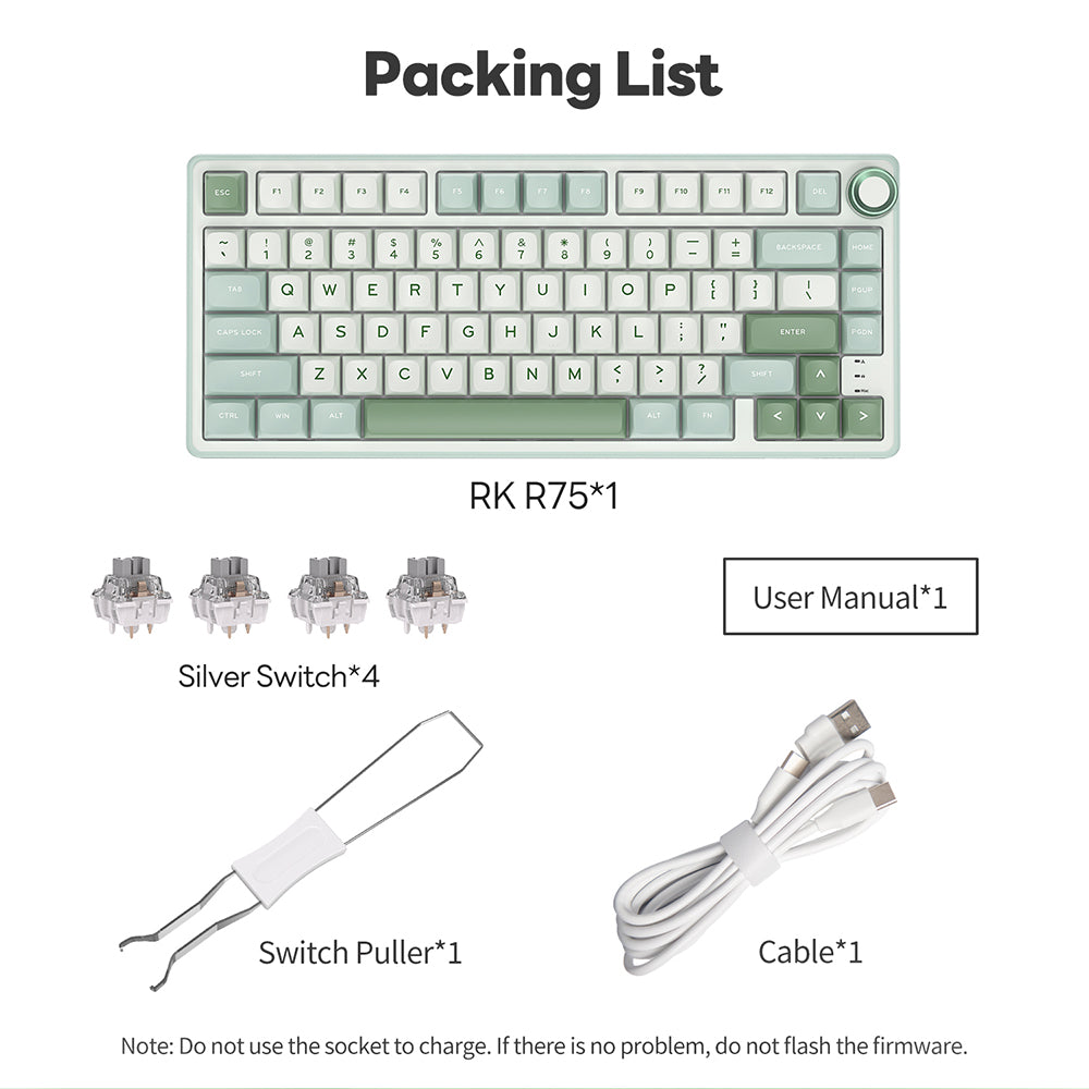 Royal Kludge RKR75 - Mechanisch RGB Gaming Toetsenbord - Foam Touch- Inclusief Stofkap