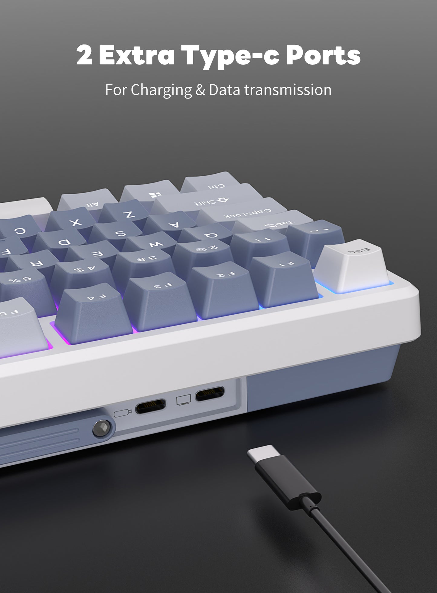 Royal Kludge RKM75 Tri Mode - Mechanisch Gaming Toetsenbord - Foam Touch - Inclusief Stofkap