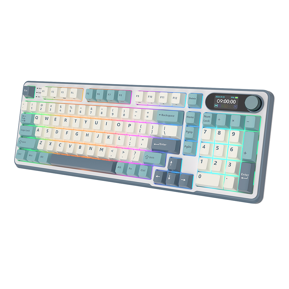 Royal Kludge RKS98 - Mechanisch Gaming Toetsenbord - Met Display - Inclusief Stofkap