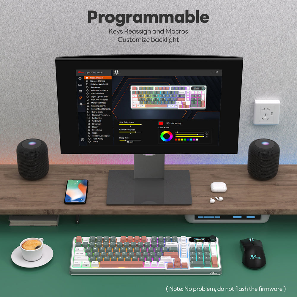 Royal Kludge RKS98 - Mechanisch Gaming Toetsenbord - Met Display - Inclusief Stofkap