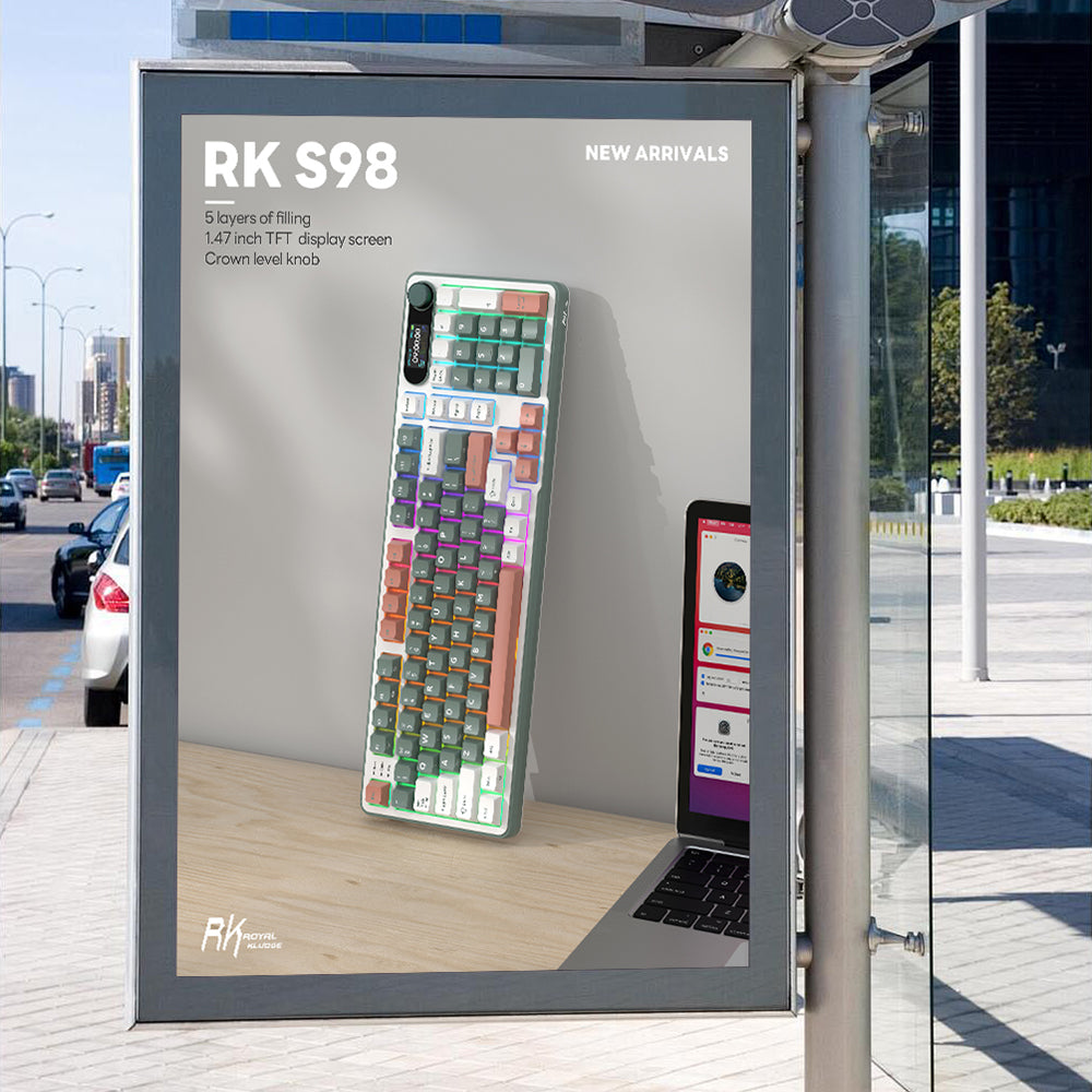 Royal Kludge RKS98 - Mechanisch Gaming Toetsenbord - Met Display - Inclusief Stofkap