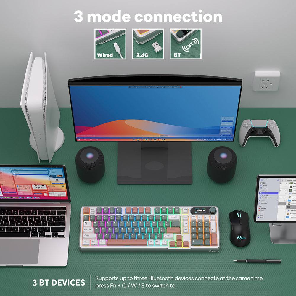 Royal Kludge RKS98 - Mechanisch Gaming Toetsenbord - Met Display - Inclusief Stofkap