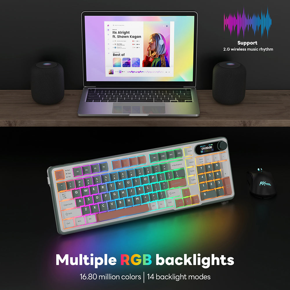 Royal Kludge RKS98 - Mechanisch Gaming Toetsenbord - Met Display - Inclusief Stofkap