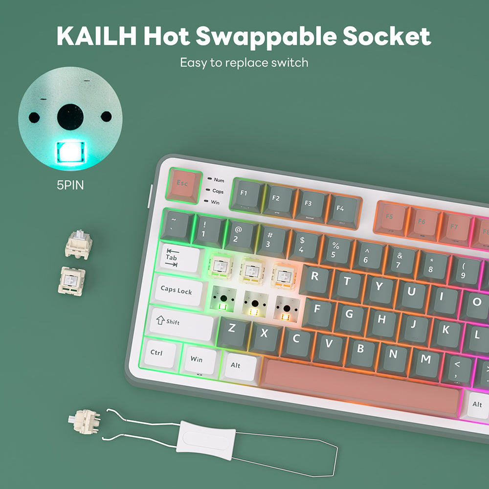 Royal Kludge RKS98 - Mechanisch Gaming Toetsenbord - Met Display - Inclusief Stofkap