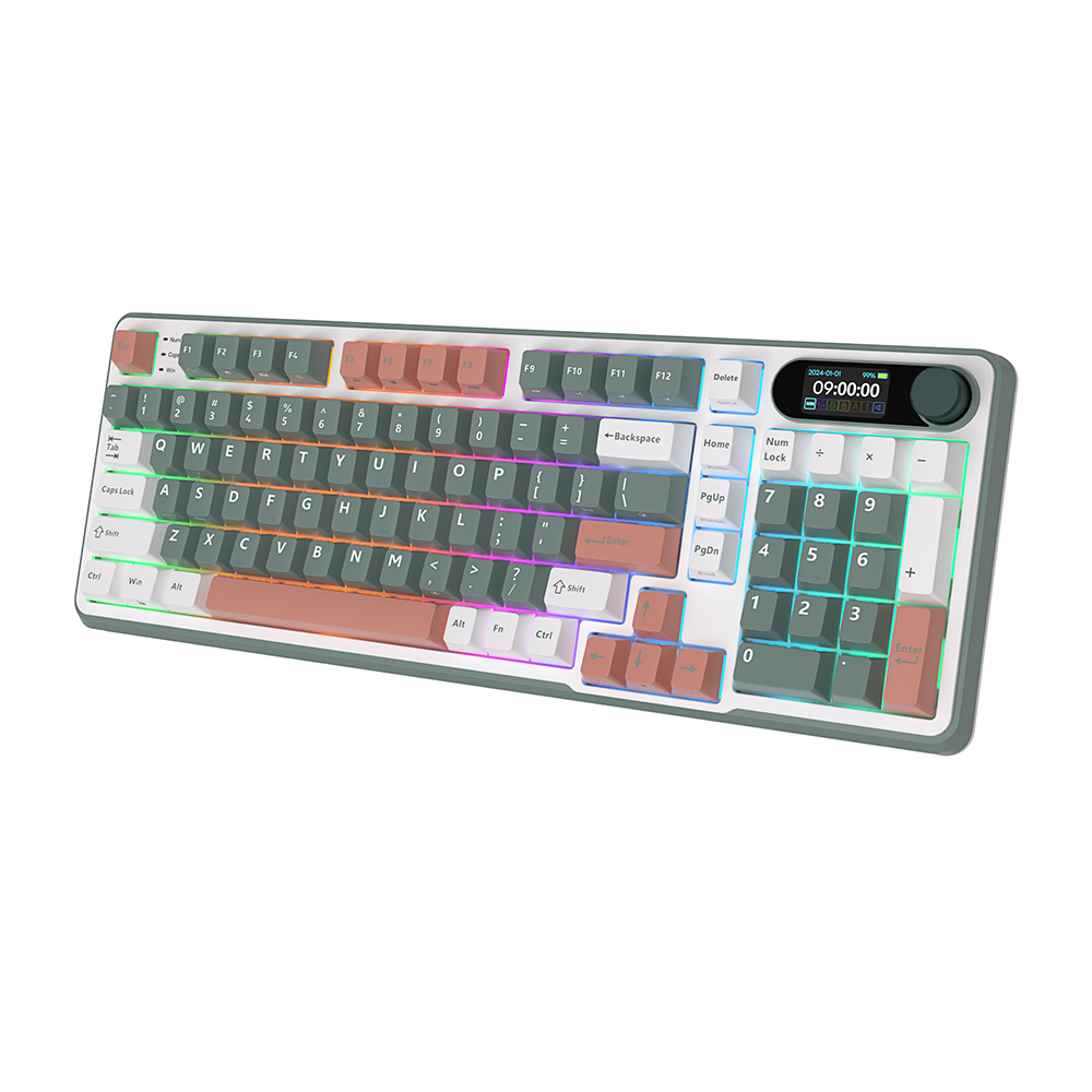 Royal Kludge RKS98 - Mechanisch Gaming Toetsenbord - Met Display - Inclusief Stofkap