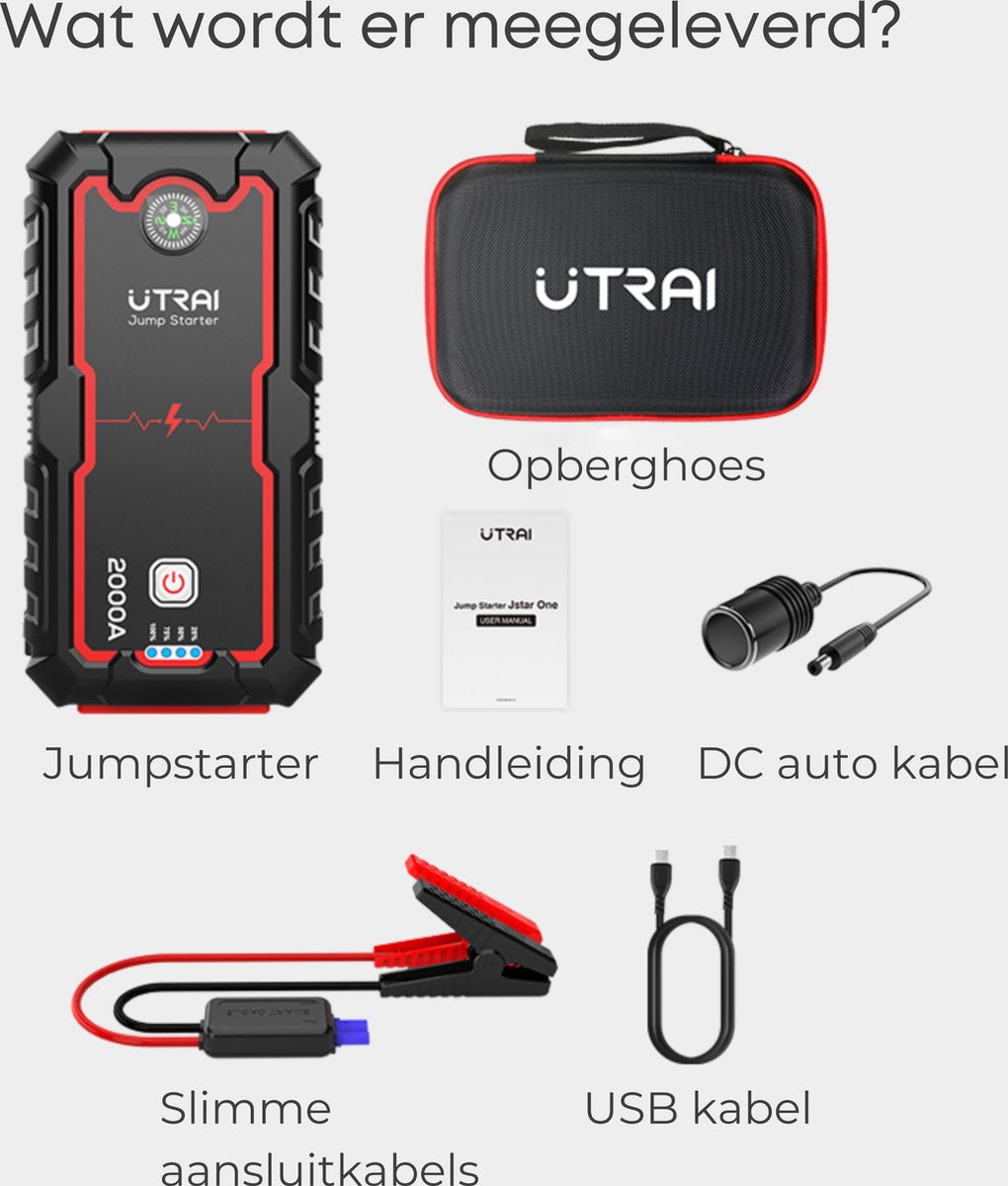 Utrai Jstar One - Krachtige Jumpstarter - 22.000 mAh - 2000A