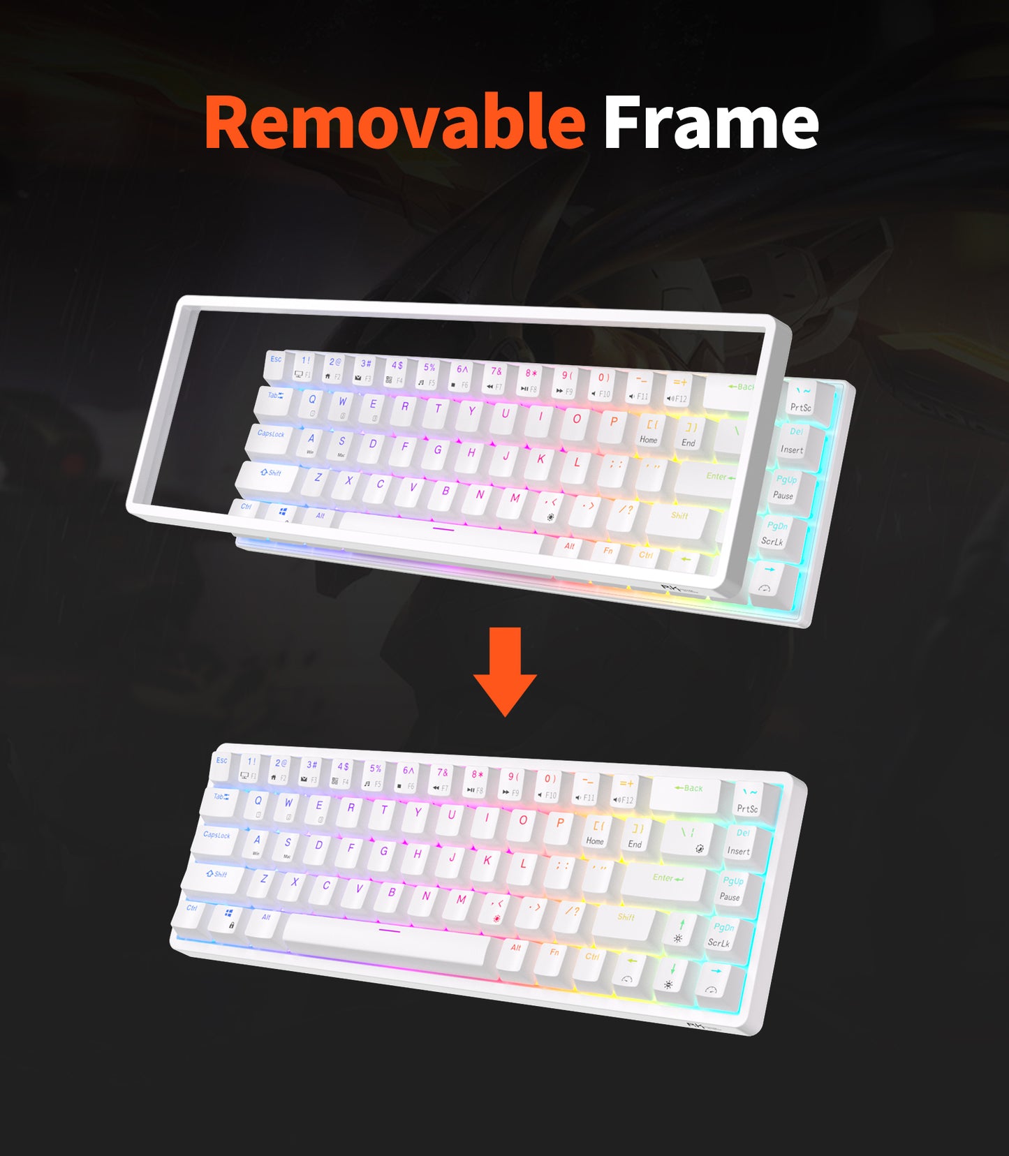 Royal Kludge RKG68 - Draadloos Mechanisch Toetsenbord - RGB - 65% Lay-out - 2,4GHz