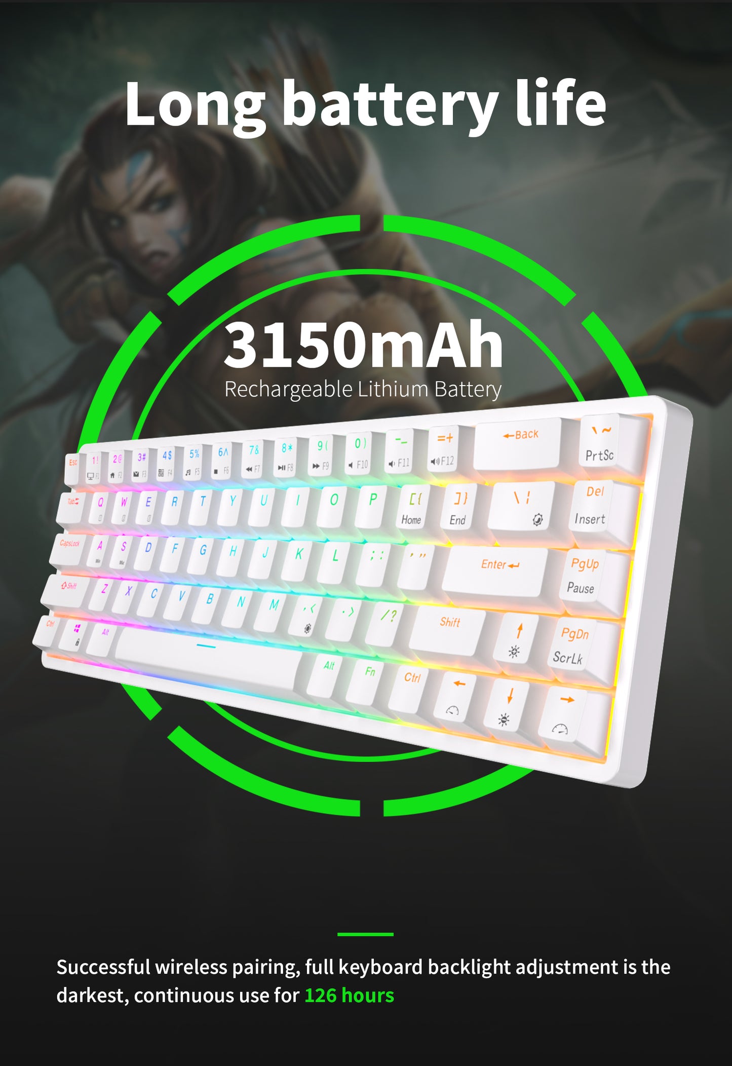 Royal Kludge RKG68 - Draadloos Mechanisch Toetsenbord - RGB - 65% Lay-out - 2,4GHz