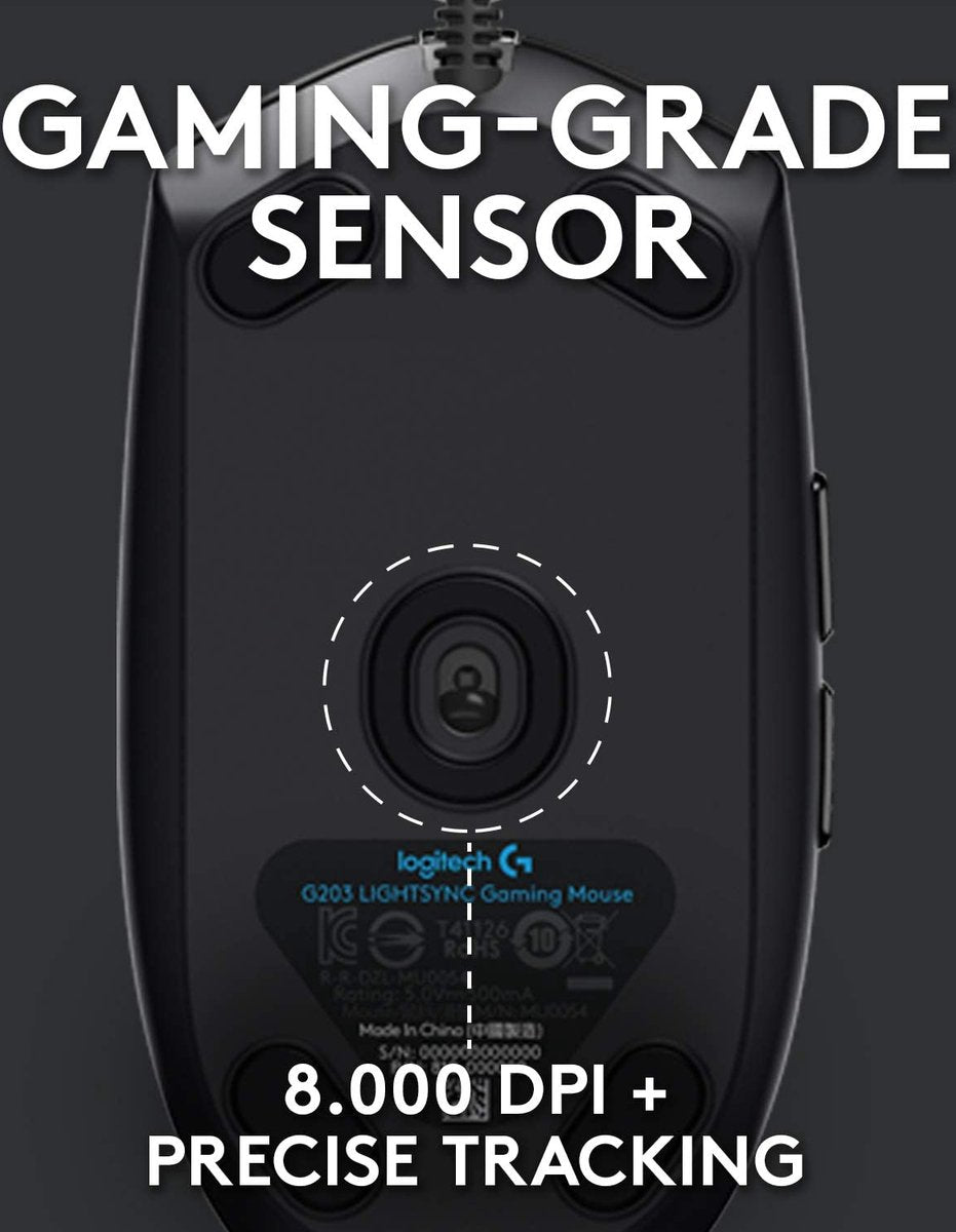 Logitech G102 LIGHTSYNC muis -  8000 DPI - Instelbare RGB - 6 buttons lay-out