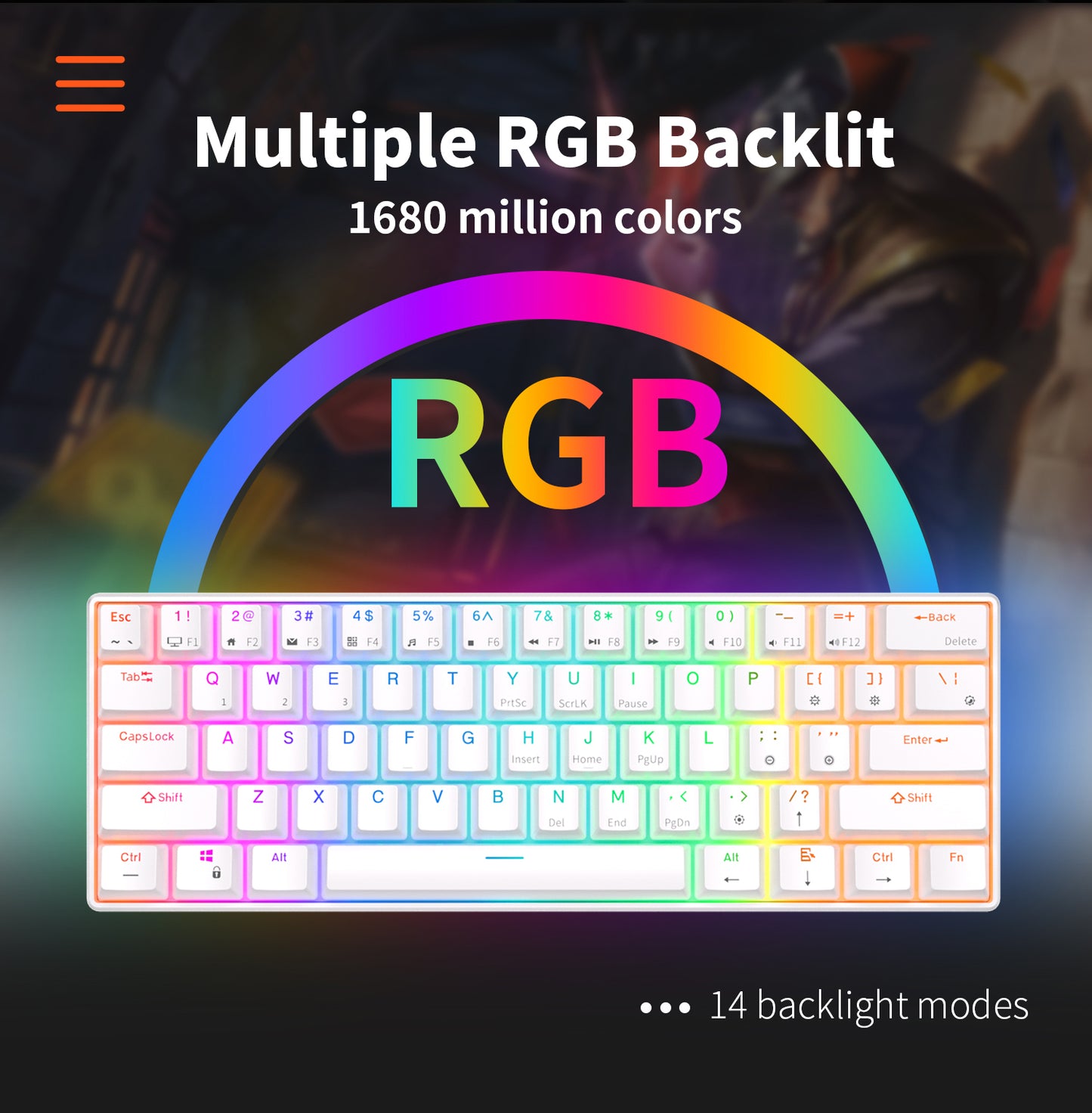 Royal Kludge RK61 Tri Mode - Mechanisch RGB Gaming Toetsenbord met 61 Keys - 60% Lay-out