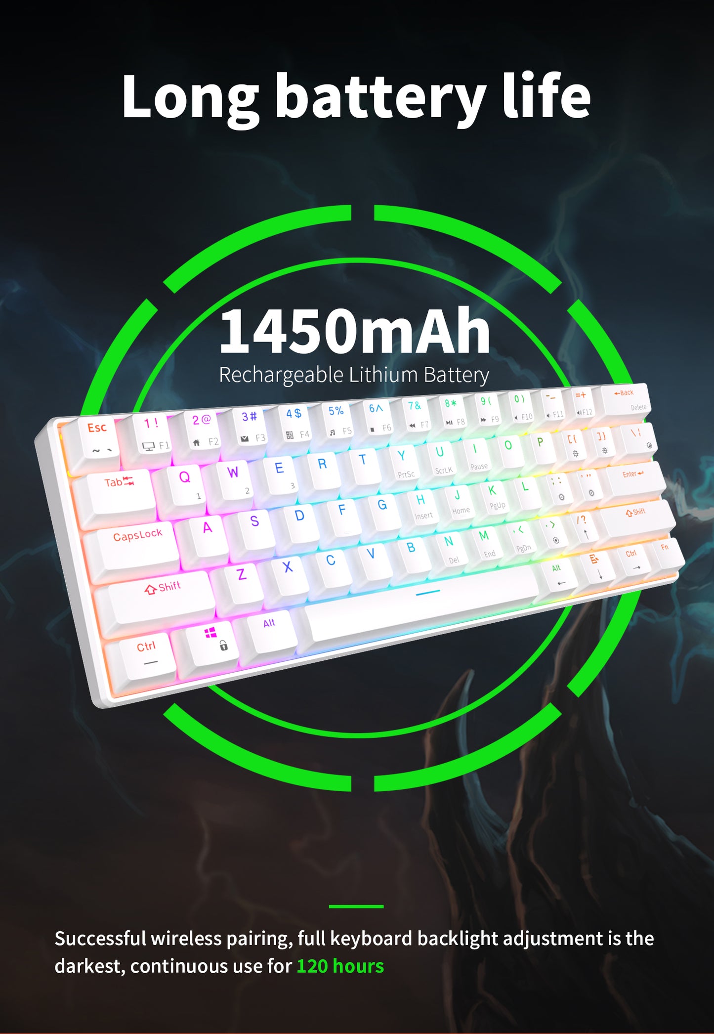 Royal Kludge RK61 Tri Mode - Mechanisch RGB Gaming Toetsenbord met 61 Keys - 60% Lay-out