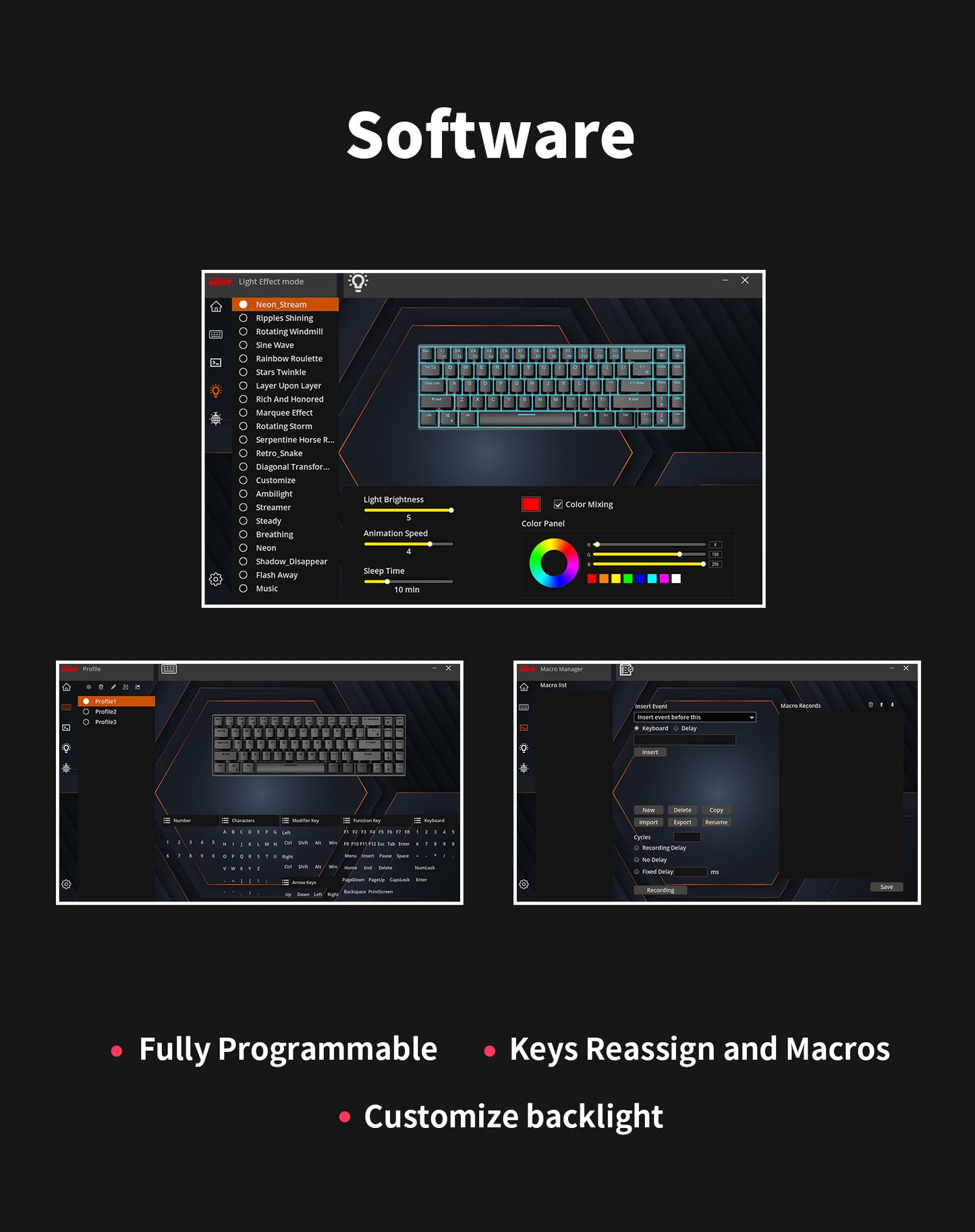 Royal Kludge RKR87 - Bedraad Mechanisch Toetsenbord - Aanpasbare RGB - Foam Touch