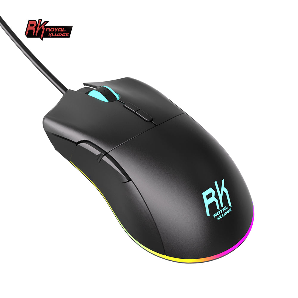 Royal Kludge RK168 Gaming Muis - Bedrade RGB Muis - 6200 DPI - Programmeerbare Knoppen - Optisch