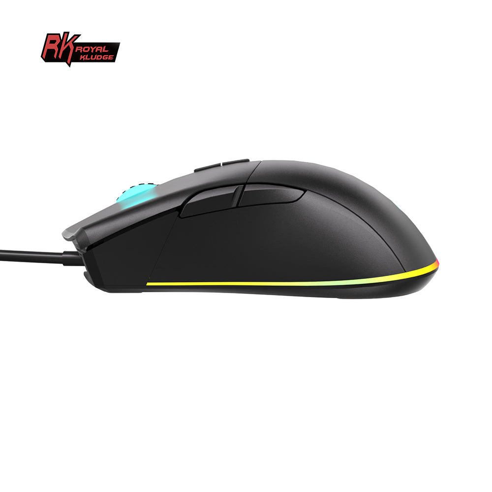 Royal Kludge RK168 Gaming Muis - Bedrade RGB Muis - 6200 DPI - Programmeerbare Knoppen - Optisch