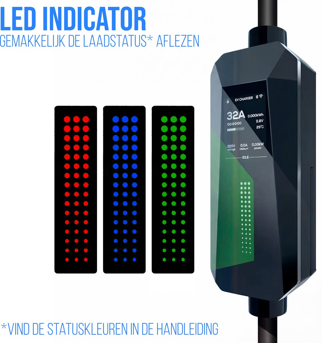 Zenergy Mobiele Thuislader Type 2 - Elektrische Auto - Laadkabel - 3.7 kW - Waterdicht