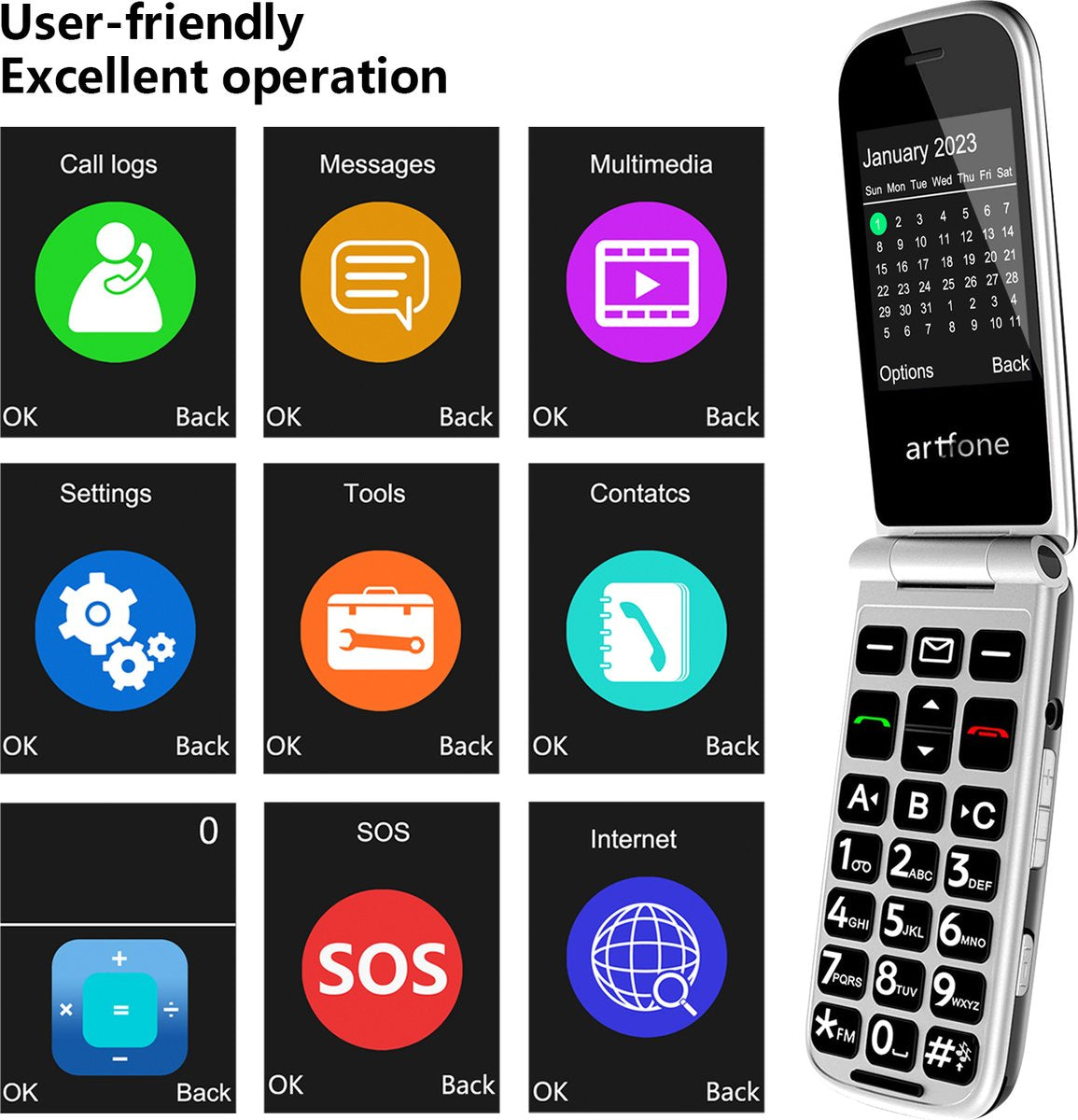 SweetLink S3 Plus 4G Teléfono Móvil para Personas Mayores, Senior Moviles de Teclas Grandes y Volumen Alto, Pantalla 2,4, Contactos con Imágenes, Botón SOS, Bateria 1400mAH, Solo Nano SIM, Negro SweetLink S3 Plus 4G Teléfono Móvil para Personas Mayores, Senior Moviles de Teclas Grandes y Volumen Alto, Pantalla 2,4, Contactos con Imágenes, Botón SOS, Bateria 1400mAH, Solo Nano SIM, Negro