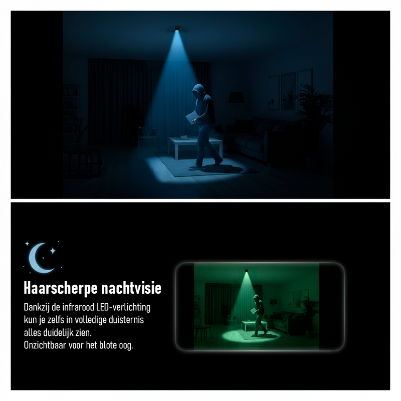 Senzo Spy Camera - Met WiFi - App - Verborgen Camera - Spycam - Beveiligingscamera - Mini Camera - Incl 64GB SD-Kaart