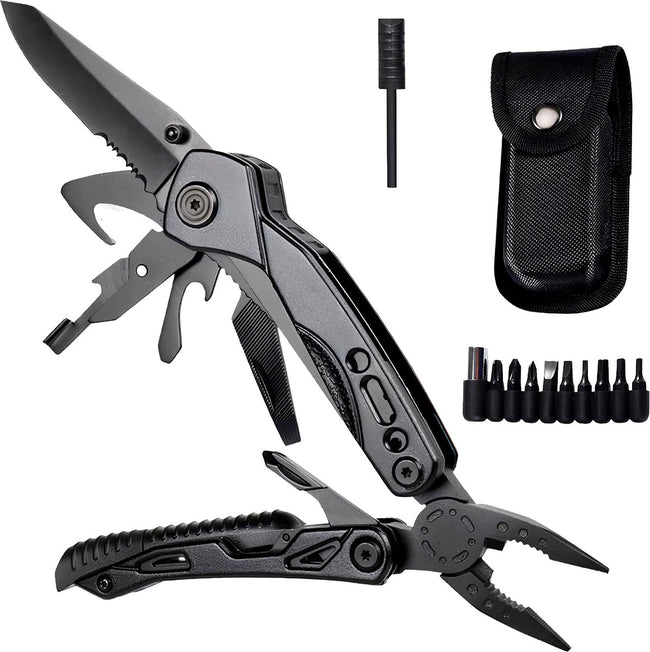 Senzo Multitool Zakmes - Survival - Multifunctioneel Zakmes - 14-in-1 - Schroevendraaier - Vuurstarter