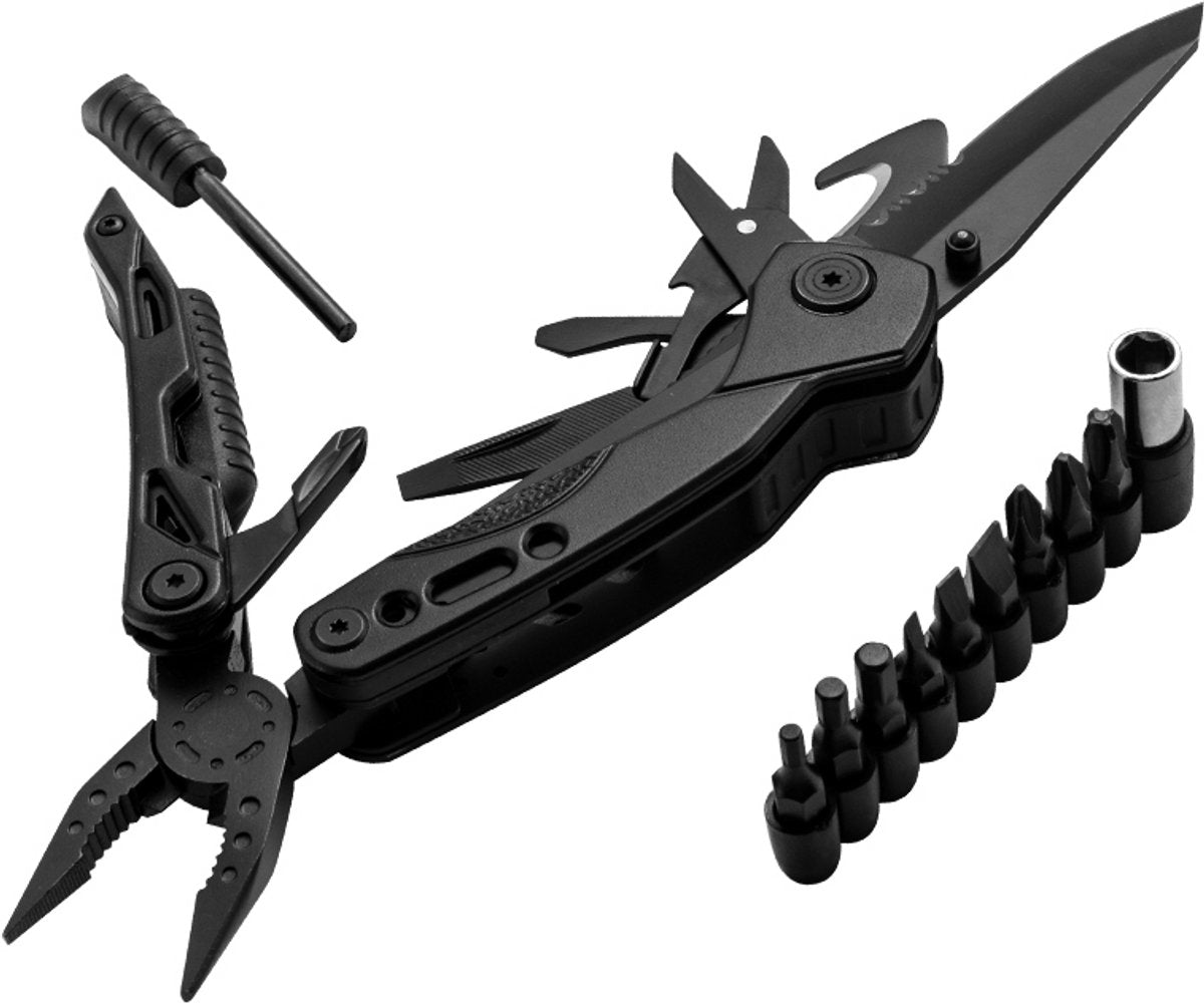 Senzo Multitool Zakmes - Survival - Multifunctioneel Zakmes - 14-in-1 - Schroevendraaier - Vuurstarter