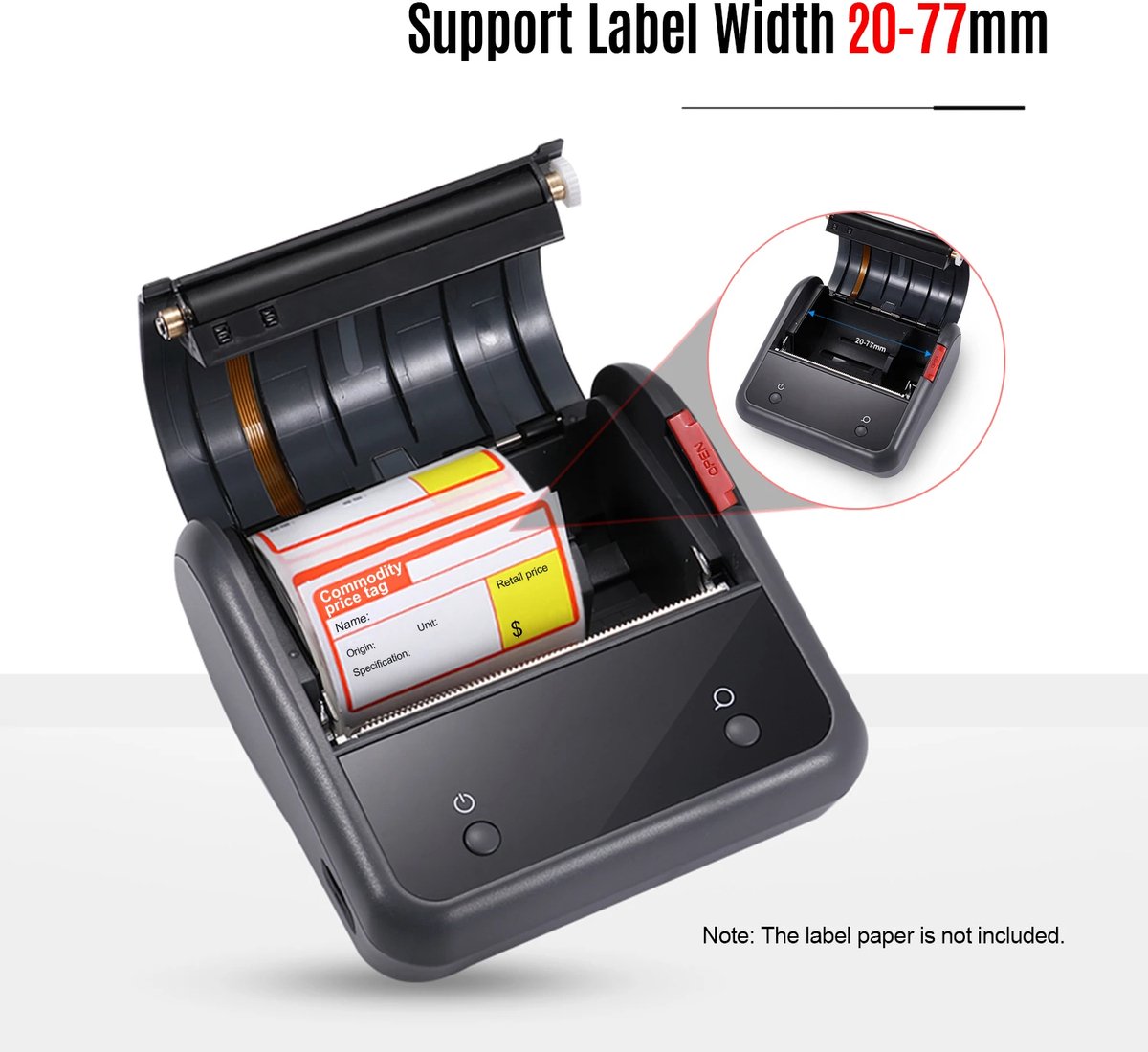 Niimbot B3S Labelprinter - Draadloze Labelmaker - 2200 mAh - Print Breedte 20-75mm