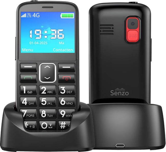 Senzo Senioren Telefoon - 4G - SOS-knop - Camera - GSM