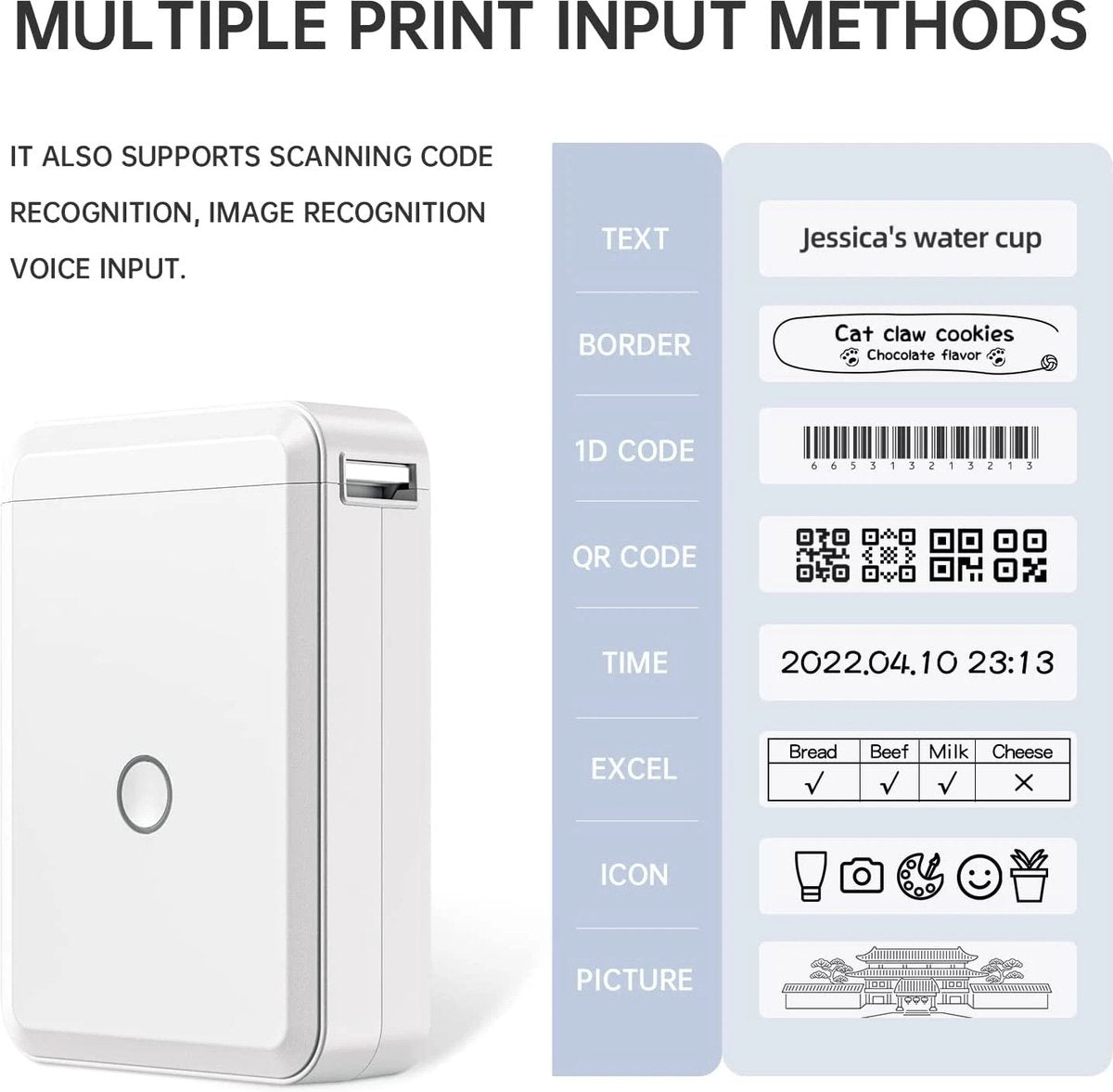 Niimbot D110 Labelprinter - Draadloze Labelmaker - 1500 mAh - Print Breedte 15mm
