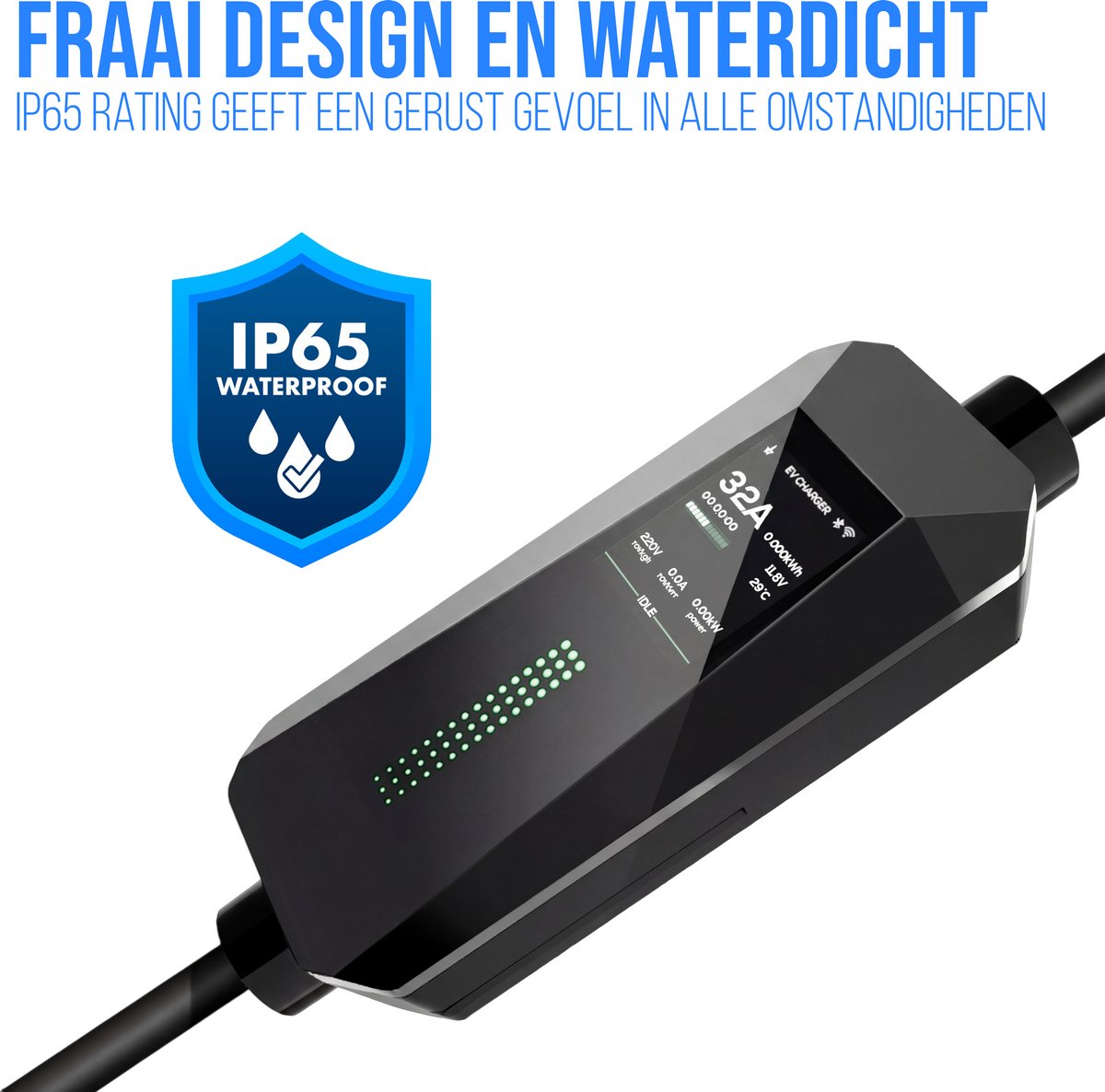 Zenergy Mobiele Thuislader Type 2 - Elektrische Auto - Laadkabel - 3.7 kW - Waterdicht