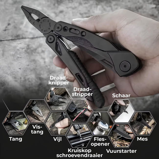 Senzo Multitool Zakmes - Survival - Multifunctioneel Zakmes - 14-in-1 - Schroevendraaier - Vuurstarter