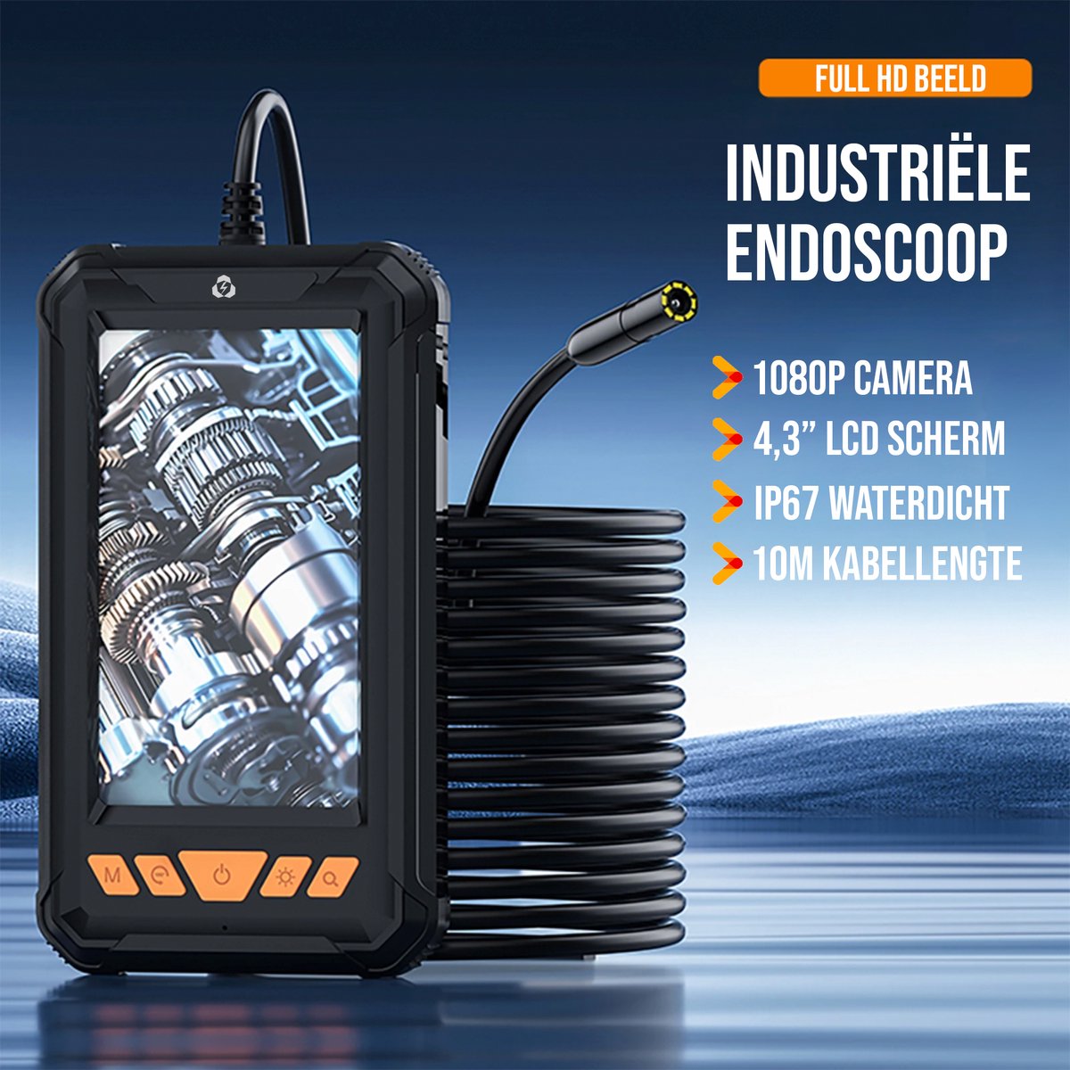 Current Endoscoop - Inspectie Camera - Rioolcamera - Inspectiecamera - 10M - Met Scherm - 1080p HD - IP67 - 4.3 Inch Scherm