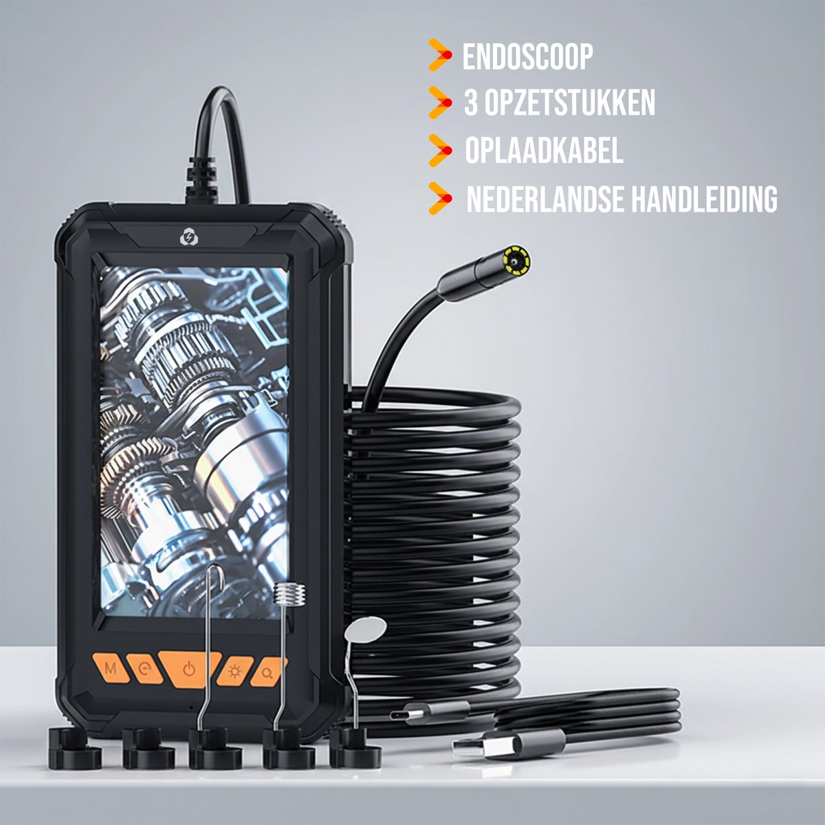 Current Endoscoop - Inspectie Camera - Rioolcamera - Inspectiecamera - 10M - Met Scherm - 1080p HD - IP67 - 4.3 Inch Scherm