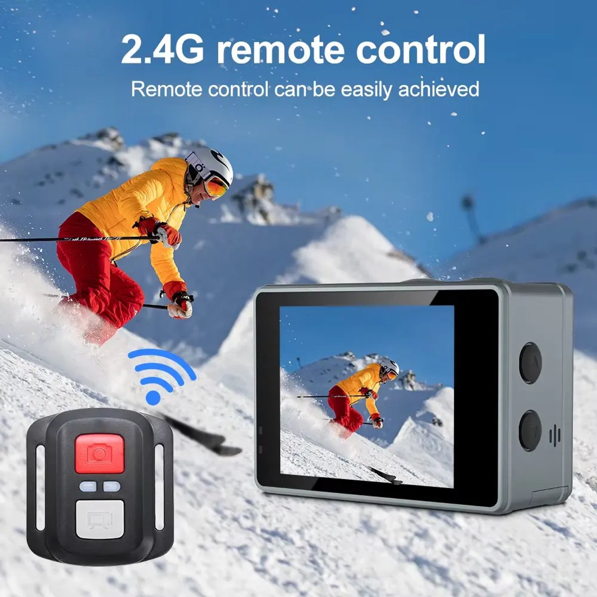 Senzo Action Camera 5K - 50MP - 60FPS - WiFi - Onderwatercamera - 30M - Beeldstabilisatie - Incl. 32GB SD