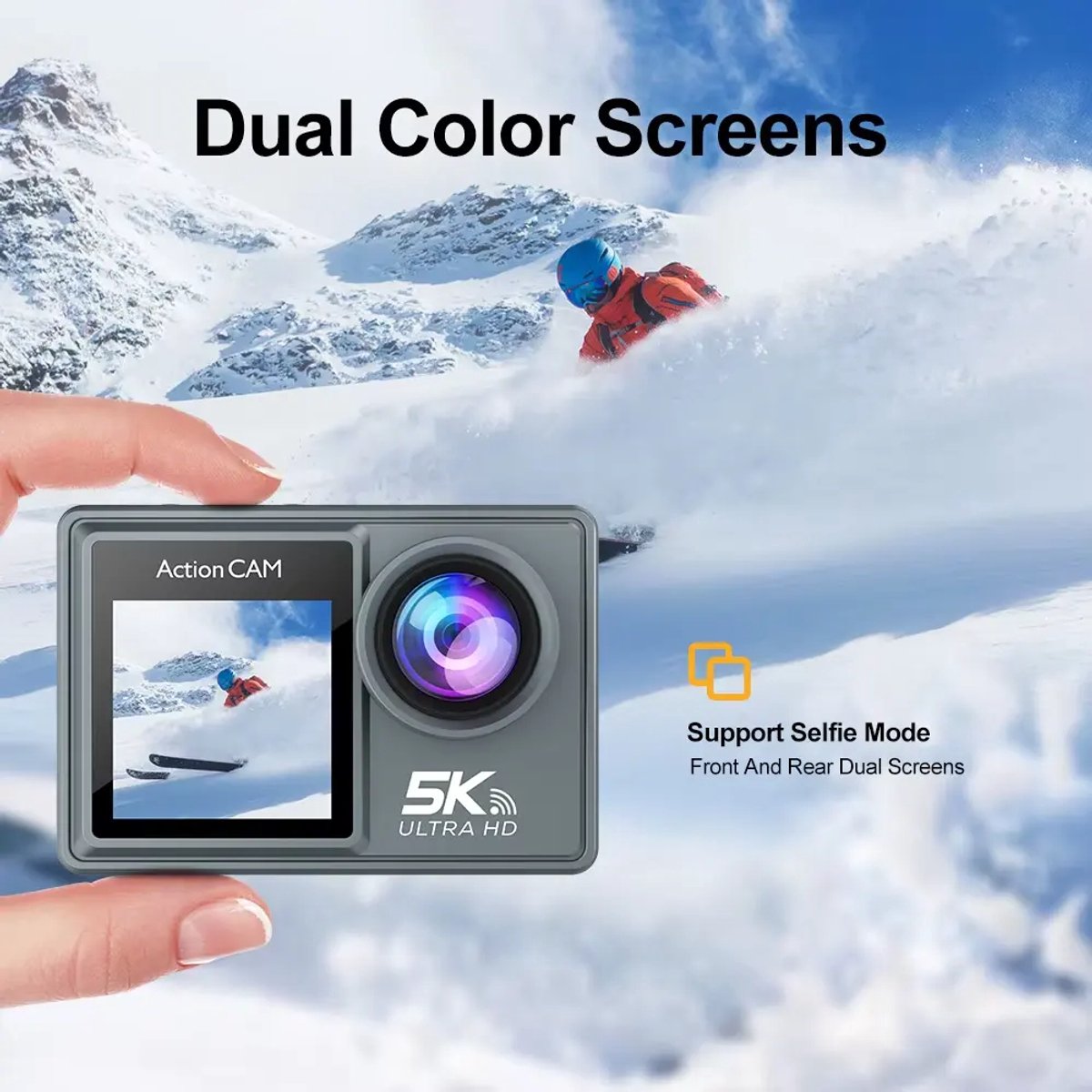 Senzo Action Camera 5K - 50MP - 60FPS - WiFi - Onderwatercamera - 30M - Beeldstabilisatie - Incl. 32GB SD