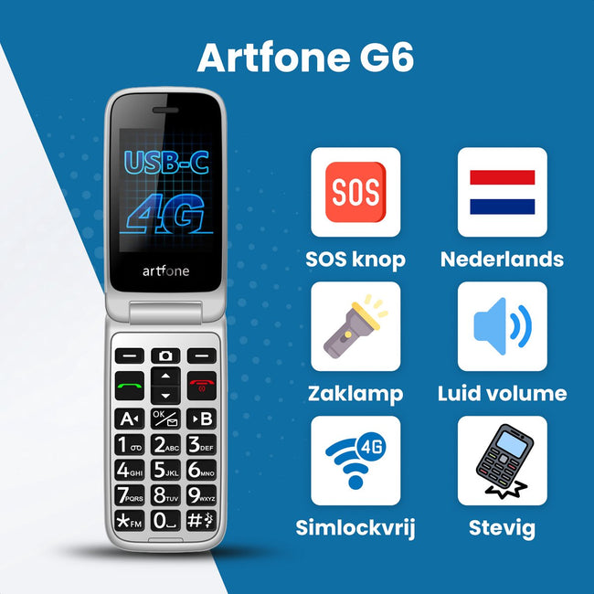 Artfone G6 - Senioren Telefoon - 4G