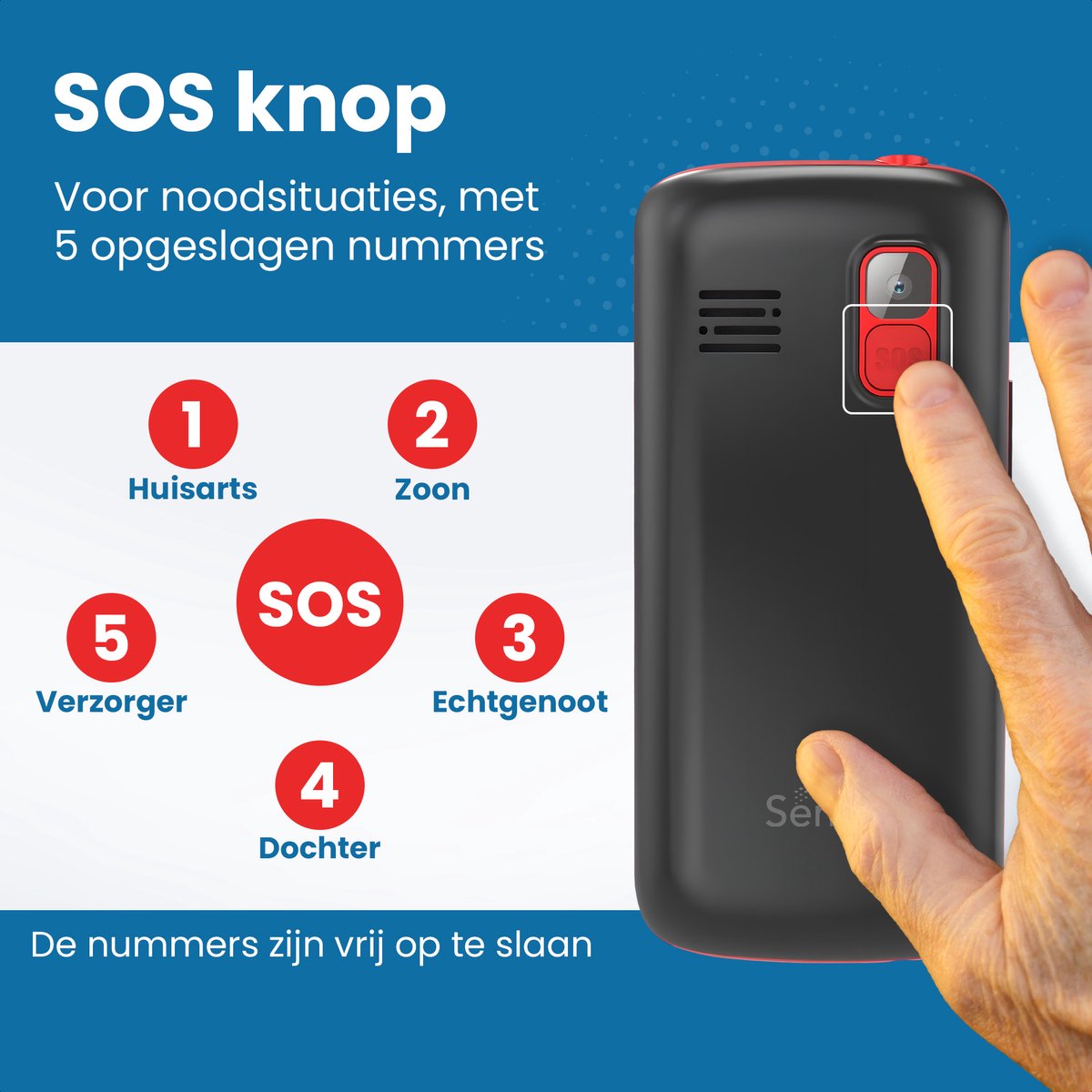 Senzo Senioren Telefoon - 4G - SOS-knop - Camera - GSM