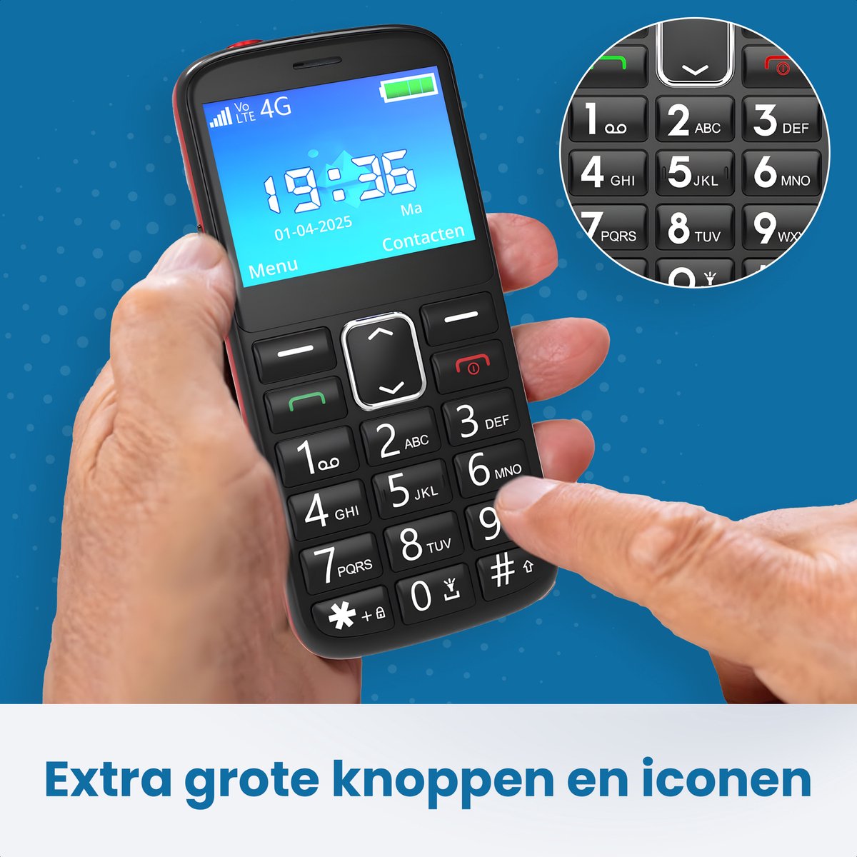 Senzo Senioren Telefoon - 4G - SOS-knop - Camera - GSM