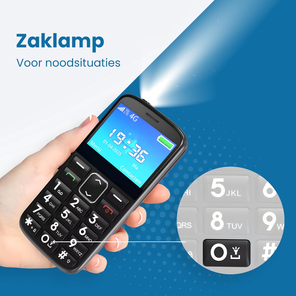Senzo Senioren Telefoon - 4G - SOS-knop - Camera - GSM