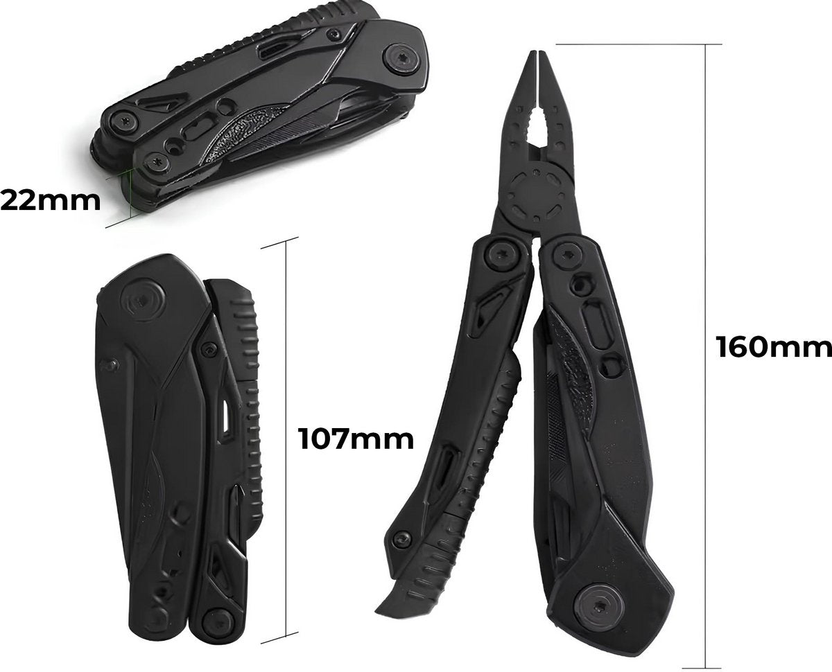 Senzo Multitool Zakmes - Survival - Multifunctioneel Zakmes - 14-in-1 - Schroevendraaier - Vuurstarter