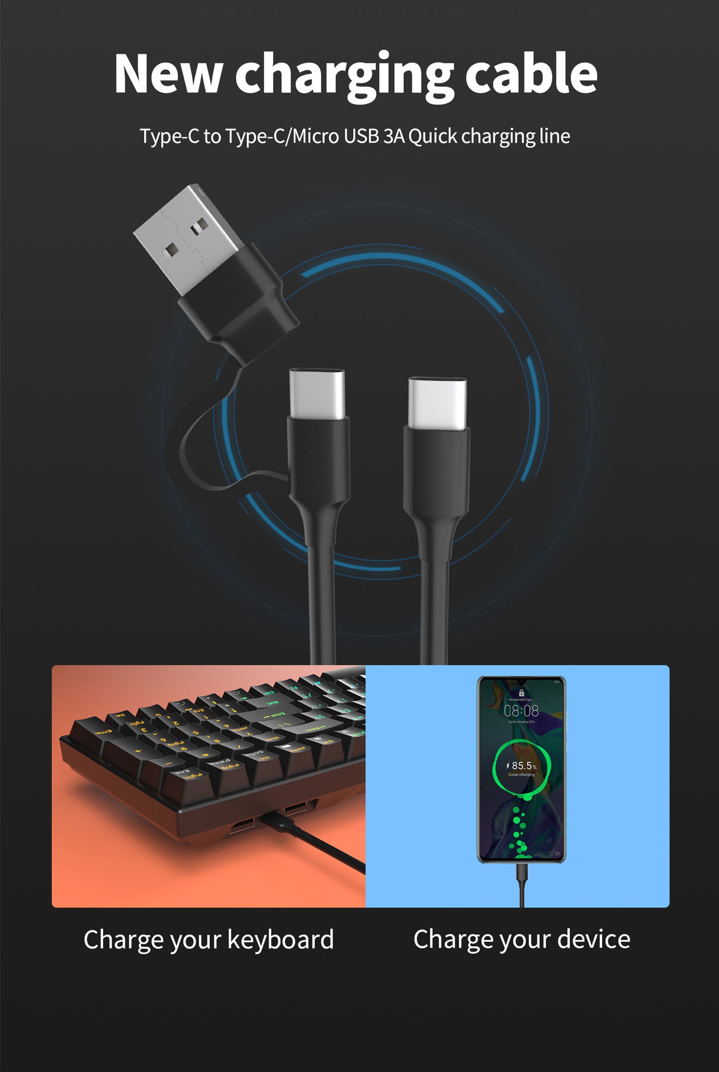 Royal Kludge RKH81 - Mechanisch Gaming Toetsenbord - Met Knob