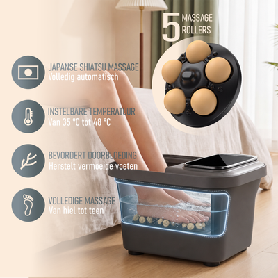 Zenergy Voetenbad - Automatische Massage - Incl 3x Badzout - Verwarming - Bubbels - Elektrisch Voetbad - Opvouwbaar - 35