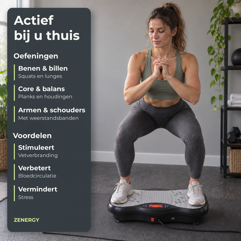 Zenergy Trilplaat - Fitness - Voor Benen Bloedsomloop - Incl. Weerstandsbanden - Bluetooth Speaker