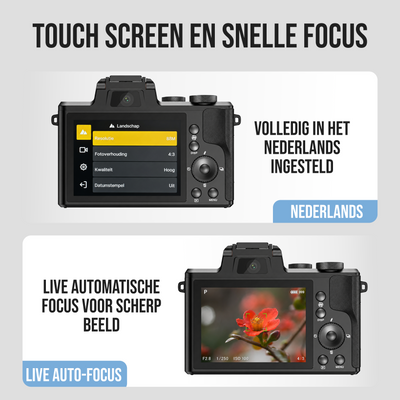 Senzo Digitale Camera 8K met WiFi - 88MP - 16 x Zoom - 60FPS - HDR - Fotocamera - Fototoestel - Compact Camera - Vlog Ca