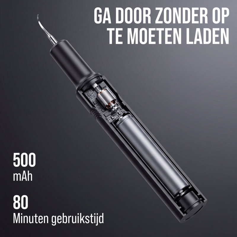 Senzo Sonische Tandsteen Verwijderaar - Tandplak Verwijderaar - Met 3 Opzetstukken - 5 Standen