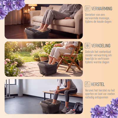 Zenergy Voetenbad - Automatische Massage - Incl 3x Badzout - Verwarming - Bubbels - Elektrisch Voetbad - Opvouwbaar - 35