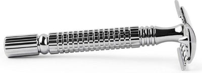 Safety razor QSHAVE + 5 titanium scheermesjes – dubbelzijdig scheermes voor mannen en vrouwen – klassiek scheermes