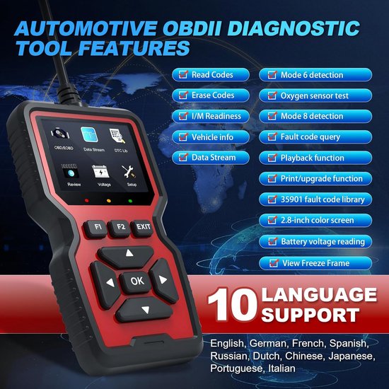 Senzo OBD2 Scanner - OBD - Auto Uitleesapparatuur - Universeel
