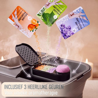Zenergy Voetenbad - Automatische Massage - Incl 3x Badzout - Verwarming - Bubbels - Elektrisch Voetbad - Opvouwbaar - 35